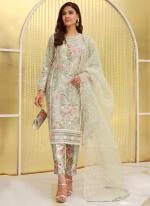 Organza Silk Pista Festival Wear Printed Pakistani Suit